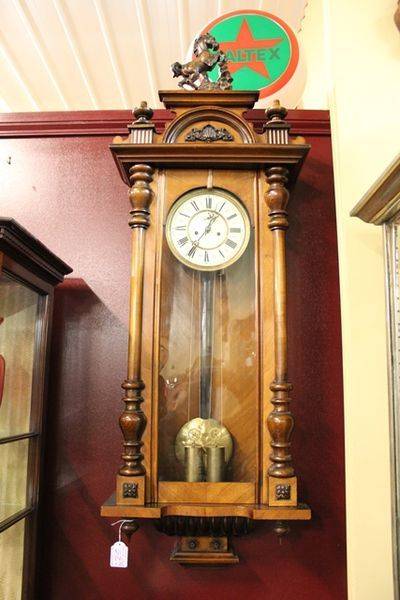 19th Century Double Weight Vienna Regulator Clock Xxxx Antique Complex