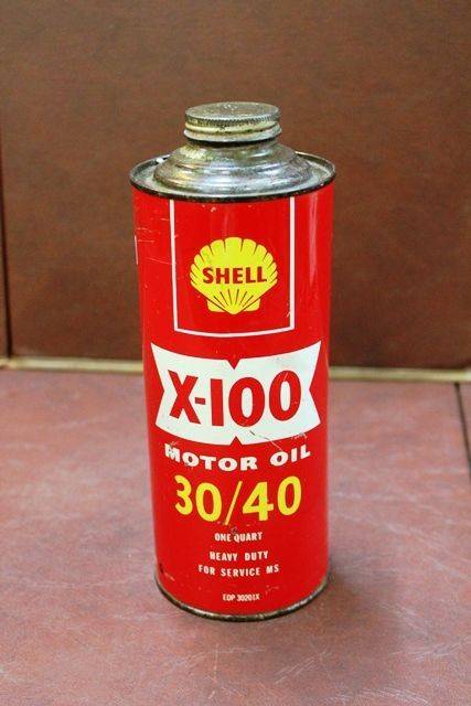 Shell X-100 Quart Oil Tin | XXXX Antique Complex