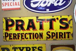 1920's Pratt's Perfection Spirit Enamel Advertising Sign. #