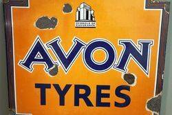 1930and39s Art Deco AVON Tyres Enamel Advertising Sign 