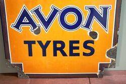 1930and39s Art Deco AVON Tyres Enamel Advertising Sign 