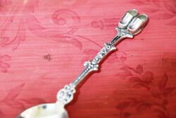 1960and39S Dutch Silver Spoon Depicting Pr of Clogs 