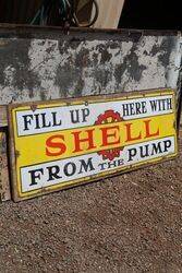 Shell Enamel Advertising Sign 