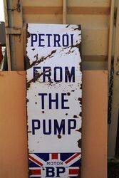 Early BP Motor Spirit Petrol from the Pump Enamel Sign 