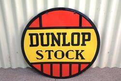 Vintage Round Dunlop Stock Double Sided Enamel Sign 