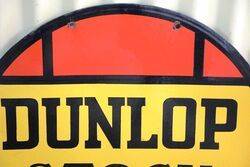 Vintage Round Dunlop Stock Double Sided Enamel Sign 