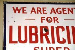 Lubricine Super Motor + Tractor Oils Agent Enamel Sign  