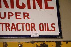 Lubricine Super Motor + Tractor Oils Agent Enamel Sign  