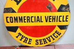 Vintage Dunlop Commercial Vehicle Tyre Service Double Sign 