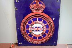 Early + Rare RAC Enamel Sign with Emblem to Both Sides 