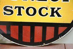 Vintage Dunlop Stock Circular Double Sided Enamel Sign 