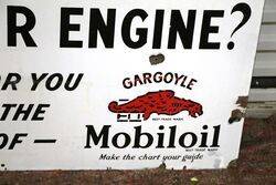 Early Mobiloil Gargoyle Enamel Advertising Sign 