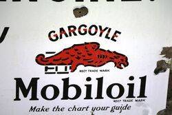 Early Mobiloil Gargoyle Enamel Advertising Sign 