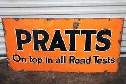 Early Vintage PRATTS Enamel Sign Dated 1925 