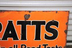 Early Vintage PRATTS Enamel Sign Dated 1925 