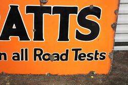 Early Vintage PRATTS Enamel Sign Dated 1925 