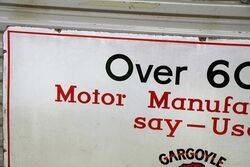 Early Vintage Gargoyle Mobiloil Over 600 Enamel Sign 