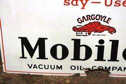 Early Vintage Gargoyle Mobiloil Over 600 Enamel Sign 