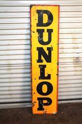 Early Dunlop Tyres Strip Enamel Advertising Sign 