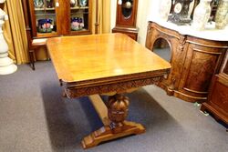 Early C20th English Oak Drawleaf Extension Table 