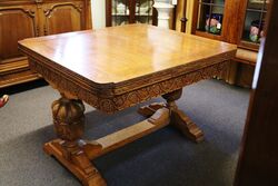 Early C20th English Oak Drawleaf Extension Table 