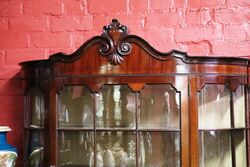 Antique Mahogany Bow Front Single Door Display Cabinet 