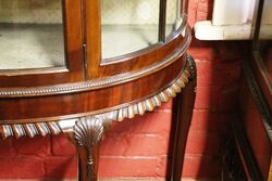 Antique Mahogany Bow Front Single Door Display Cabinet 