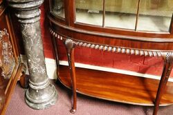 Antique Mahogany Bow Front Single Door Display Cabinet 