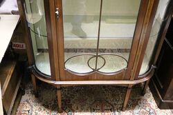 Antique Match Pair of Mahogany Inlaid Display Cabinets 