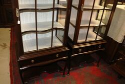 Match Pair of Antique English Mahogany Dome Top Cabinets