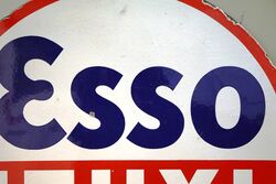 Genuine Vintage ESSO ETHYL Double Sided Enamel Sign 