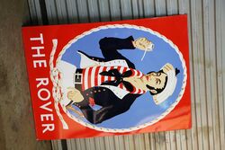 Original Vintage The Rover Pictorial Enamel Pub Sign. #