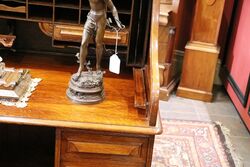 Early C20th Oak Tambour Roll Top Desk 