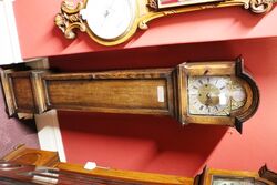 Early C20th English Oak Grandmother Clock. #