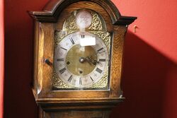 Early C20th English Oak Grandmother Clock 