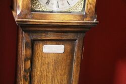 Early C20th English Oak Grandmother Clock 