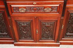 Antique Mahogany Breakfront 4 Door Secretaire Bookcase