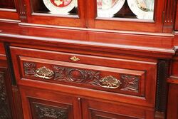 Antique Mahogany Breakfront 4 Door Secretaire Bookcase