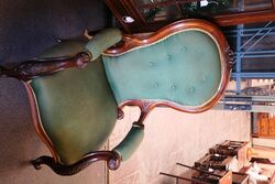 Antique Victorian Mahogany Open Arm Gents Chair 