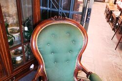 Antique Victorian Mahogany Open Arm Gents Chair 