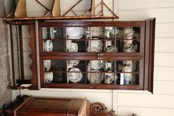 Antique 1920and39s English Oak 2 Door Bookcase