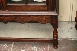 Antique 1920and39s English Oak 2 Door Bookcase