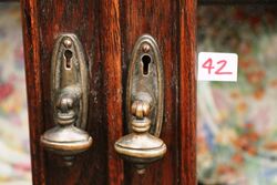 Antique 1920and39s English Oak 2 Door Bookcase