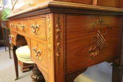 C19th Decorated Satinwood Clyinder  Desk Of Museum Quality  