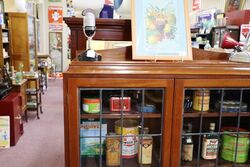 1930and39s Mahogany 2 Door Bookcase on Queen Ann Legs 