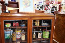 1930and39s Mahogany 2 Door Bookcase on Queen Ann Legs 