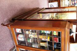 1930and39s Mahogany 2 Door Bookcase on Queen Ann Legs 