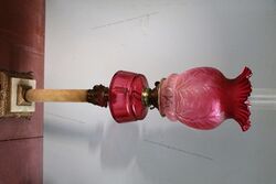 Antique Victorian Double Burner Ruby Banquet Lamp  