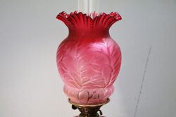 Antique Victorian Double Burner Ruby Banquet Lamp  