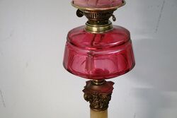 Antique Victorian Double Burner Ruby Banquet Lamp  